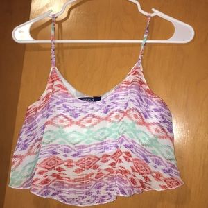 Patterned Flowy Crop Top